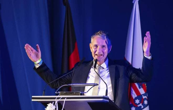 AFD-LANDESWAHLVERSAMMLUNG IN PFIIFFELBACH *** NUR FÜR REDAKTIONELLE ZWECKE *** EDITORIAL USE ONLY ***<p>17 11 2023-Pfiffelbach : AfD-Landeswahlversammlung im Hotel Pfiffelburg in Pfiffelbach (Kreis Weimarer Land) im Foto: Björn Höcke (AfD-Landesvorsitzender) ( Deutschland Thueringen Pfiffelbach Copyright: SaschaxFromm *** AFD STATE ELECTION MEETING IN PFIIFFELBACH FOR EDITORIAL PURPOSES ONLY EDITORIAL USE ONLY p 17 11 2023 Pfiffelbach AfD state election meeting at the Hotel Pfiffelburg in Pfiffelbach Kreis Weimarer Land in the photo Björn Höcke AfD state chairman Germany Thuringia Pfiffelbach Copyright SaschaxFromm Copyright: SaschaxFromm doc7sveealyruqhr59ff11 ,EDITORIAL USE ONLY