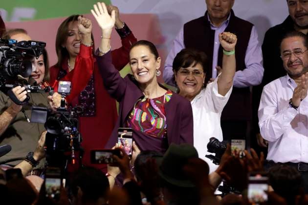 Claudia Sheinbaum Pardo receives proof of being the only pre-candidate for the presidency of Mexico November 19, 2023, Mexico City, Mexico: Claudia Sheinbaum Pardo receives the registration of sole pre-candidate for the presidency of Mexico by the National Regeneration Movement party, the Labor Party and the Green Party at an event at the WTC Convention Center in Mexico City. on November 19, 2023 in Mexico City, Mexico (Photo by Luis Barron Eyepix Group). Copyright: xLuisxBarronx xEyepixxGroupx LB_20231119_morena11
