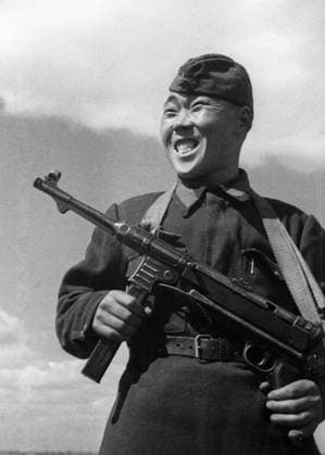 WWII SNIPER NANAI PASSAR 62751 27.11.1942 Sniper Maksim Passar, Nanai by nationality, killed 236 enemy soldiers and officers during the defense of Stalingrad in the years of WWII. Alexander Kapustyanskiy Sputnik Volgograd Russia  Copyright: xAlexanderxKapustyanskiyx