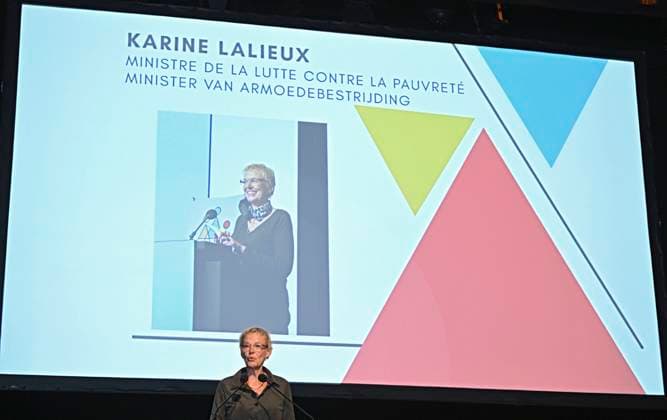 Presentation of the Federal Anti-Poverty Prize 2023 BRUSSELS, BELGIUM - NOVEMBER 21 : Presentation of the Federal Anti-Poverty Prize 2023 (15th edition) in the presence of Karine Lalieux (PS), Minister of Pensions and Social Integration, in charge of Persons with Disabilities, Combating Poverty and Beliris of the Federal government on November 21, 2023 in Brussels, Belgium, 21 11 2023 Brussels Belgium  Copyright: xDidierxLebrunx