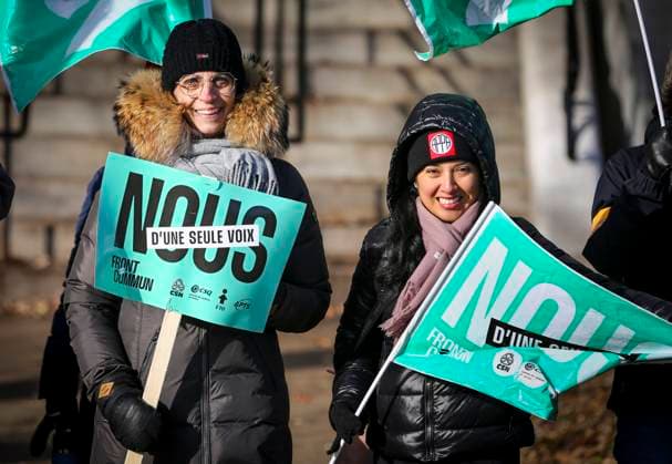 November 21, 2023, Montreal, Quebec, Canada: Quebec s Common Front of public sector employees is on strike for the next three days and will be followed by the Fo do ration autonome de l enseignement (FAE) that is set to launch its own unlimited strike on Thursday. Montreal Canada - ZUMAs278 20231121_zip_s278_004 Copyright: xSerkanxSenturkx