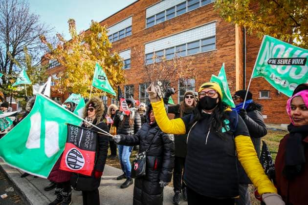 November 21, 2023, Montreal, Quebec, Canada: Quebec s Common Front of public sector employees is on strike for the next three days and will be followed by the Fo do ration autonome de l enseignement (FAE) that is set to launch its own unlimited strike on Thursday. Montreal Canada - ZUMAs278 20231121_zip_s278_010 Copyright: xSerkanxSenturkx