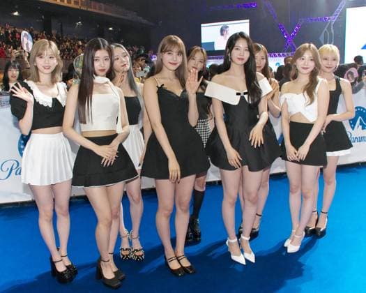 Japanese girls group NiziU attend a blue carpet event during the MTV VMAJ(Video Music Awards Japan) 2023 Pre-Show in Yokohama, Kanagawa-Prefecture, Japan on Wednesday, November 22, 2023.  TKP2023112214 KEIZOxMORI
