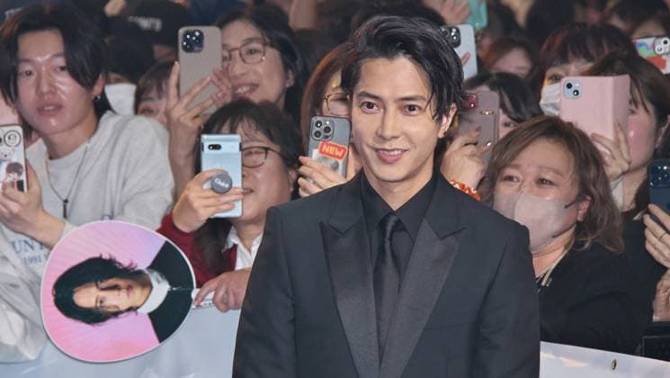 Japanese actor and singer Tomohisa Yamashita attends a blue carpet event during the MTV VMAJ(Video Music Awards Japan) 2023 Pre-Show in Yokohama, Kanagawa-Prefecture, Japan on Wednesday, November 22, 2023.  TKP2023112226 KEIZOxMORI