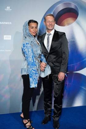 Domitilia BARROS, Miss Germany 2022, Dr. Norbert TAUBKEN, Scholz and friedns, Red Carpet, Red Carpet Show, Arrival, arrival, German Sustainability Award Ceremony in Duesseldorf on 23 11 2023
