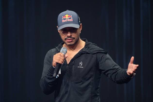 Mountaineer Nirmal PURJA, speaks words of thanks, receives the ISPO Award, German Sustainability Award ceremony in Duesseldorf on 24 11 2023