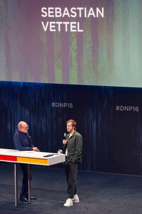 Stefan Schulze Hausmann and Sebastian Vettel at the presentation of the 16 German Sustainability Award 2023 at the Maritim Hotel Düsseldorf, 24 11 2023 Foto:xR.xSchmiegeltx xFuturexImagex nachhaltigkeitspreis_3273