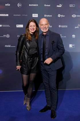 Actress Tina Rottensteiner and actor Simon Licht at the 16th German Sustainability Award 2023 at the Maritim Hotel Düsseldorf For the 16th time, pioneers of sustainability will be honored together with the Federal Government and other partners at the Düsseldorf Mart Copyright: xChristophxHardtx