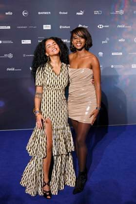 Actress Domitila Barros and innovator Hilda Liswani at the 16th German Sustainability Award 2023 at the Maritim Hotel Düsseldorf For the 16th time, pioneers of sustainability will be honored together with the Federal Government and other partners at the Düsseldorf Mar Copyright: xChristophxHardtx
