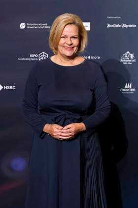 Federal Minister of the Interior Nancy Faeser SPD at the 16th German Sustainability Award 2023 at the Maritim Hotel Düsseldorf For the 16th time, pioneers of sustainability will be honored together with the Federal Government and other partners at the Martim Hotel in Düsseldorf The winne Copyright: xChristophxHardtx