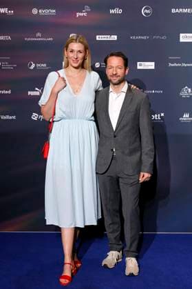 Actress Andrea Gerhard and actor David Wehle at the 16th German Sustainability Award 2023 at the Maritim Hotel Düsseldorf For the 16th time, pioneers of sustainability will be honored together with the Federal Government and other partners at the Martim Hotel in Düsseld Copyright: xChristophxHardtx