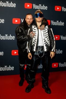 YouTube Music Artist Dinner Award 2023 Kontra K and Ski Aggu August Jean Diederich at the YouTube Music Artist Dinner Award 2023 at Grill Royal on 28 11 2023 in Berlin Copyright: xEventpressxKochanx
