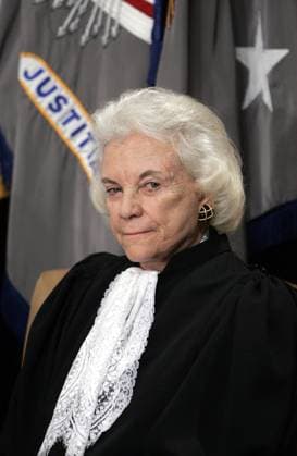 Feb. 14, 2005 - U.S. - U.S. Supreme Court Justice Sandra Day O Connor listens as new Attorney General Alberto Gonzales, speaks at his swearing-in ceremony at the Department of Justice on Monday, February 14, 2005. U.S. - ZUMAm67_ 20050214_baf_m67_031 Copyright: xChuckxKennedyx