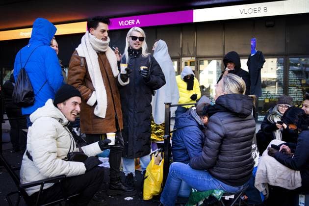 AMSTERDAM - Fans wait in line at Ziggo Dome for Madonna s concert. The Celebration Tour, with which the world star is currently traveling through Europe, started in London in October. During the show, Madonna will perform music from the four decades in which she has been active as a singer. ANP RAMON VAN FLYMEN netherlands out - belgium out  Copyright: xx x485190010x originalFilename: 485190010.jpg