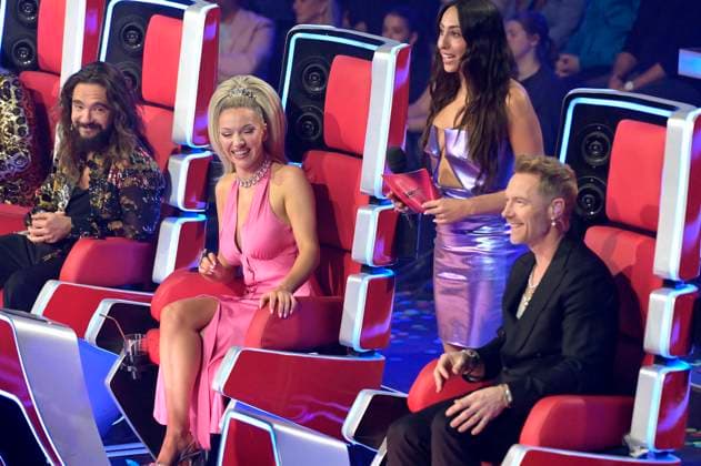 Tom Kaulitz, Shirin David, Melissa Khalaj and Ronan Keating in the semi-final of the 13th season of the casting show The Voice of Germany 2023 at Studio H Berlin Adlershof Berlin, 01 12 2023 Foto:xF.xKernx xFuturexImagex voice_halbfinale_1853