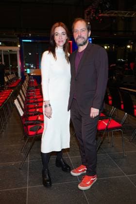 Kim Riedle and Godehard Giese at the Daffne Award Ceremony of the German Academy for Television on 2 12 2023 in Berlin Daffne Award Ceremony 2023 in Berlin