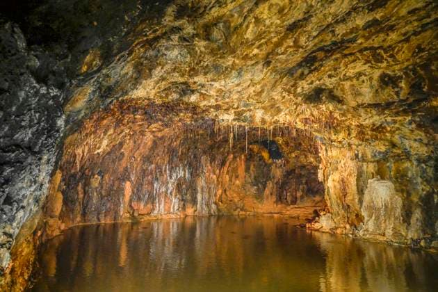 Spring grotto, stalactites, fairy grottoes, Saalfeld, Thuringia, Germany