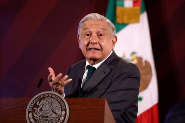 Andres Manuel Lopez Obrador, president of Mexico with a press conference at the National Palace December 4, 2023, Mexico City, Mexico: The president of Mexico, Andres Manuel Lopez Obrador at the press conference at the National Palace in Mexico City. on December 4, 2023 in Mexico City, Mexico (Photo by Luis Barron Eyepix Group). Copyright: xLuisxBarronx xEyepixxGroupx LB_20231204-6