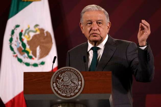 Andres Manuel Lopez Obrador, president of Mexico with a press conference at the National Palace December 4, 2023, Mexico City, Mexico: The president of Mexico, Andres Manuel Lopez Obrador at the press conference at the National Palace in Mexico City. on December 4, 2023 in Mexico City, Mexico (Photo by Luis Barron Eyepix Group). Copyright: xLuisxBarronx xEyepixxGroupx LB_20231204-24