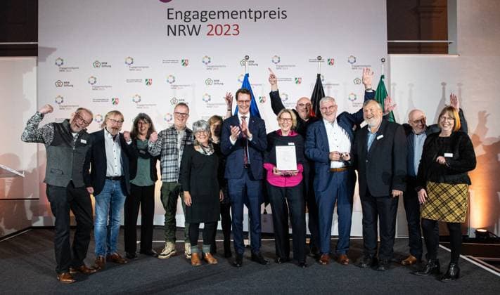04 12 2023 Düsseldorf NRW Minister President Hendrik Wüst presents the NRW 2023 Civic Engagement Award With the NRW Civic Engagement Award, the state government, together with
