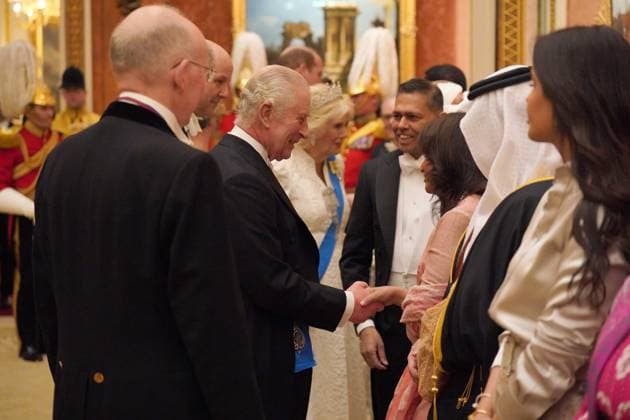 Entertainment Bilder des Tages . 05 12 2023. London, United Kingdom. King Charles III and Queen Camilla at the annual Diplomatic Reception at Buckingham Palace London.  xPoolx xi-Imagesx IIM-24861-0012