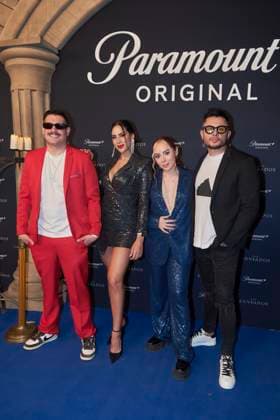 Los Enviados Tv Series Premiere December 5, 2023, Mexico City, Mexico: (L-R) Eduardo Miranda, Eli Varela, Alba Zepeda, Jibranne Bazan attend the blue carpet of ˜Los Enviados™ Tv Series premiere. at Teatro Helenico. on December 5, 2023 in Mexico City, Mexico. ( Photo by Jaime Nogales Eyepix Group) Copyright: xJaimexNogales xEyepixxGroupx JN_05122023_106631