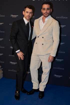 Los Enviados Tv Series Premiere December 5, 2023, Mexico City, Mexico: Miguel Angel Silvestre and Luis Gerardo Mendez attend the blue carpet of ˜Los Enviados™ Tv Series premiere. at Teatro Helenico. on December 5, 2023 in Mexico City, Mexico. ( Photo by Jaime Nogales Eyepix Group) Copyright: xJaimexNogales xEyepixxGroupx JN_05122023_106686