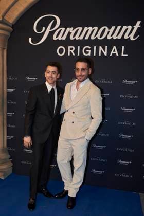 Los Enviados Tv Series Premiere December 5, 2023, Mexico City, Mexico: Miguel Angel Silvestre and Luis Gerardo Mendez attend the blue carpet of ˜Los Enviados™ Tv Series premiere. at Teatro Helenico. on December 5, 2023 in Mexico City, Mexico. ( Photo by Jaime Nogales Eyepix Group) Copyright: xJaimexNogales xEyepixxGroupx JN_05122023_106692