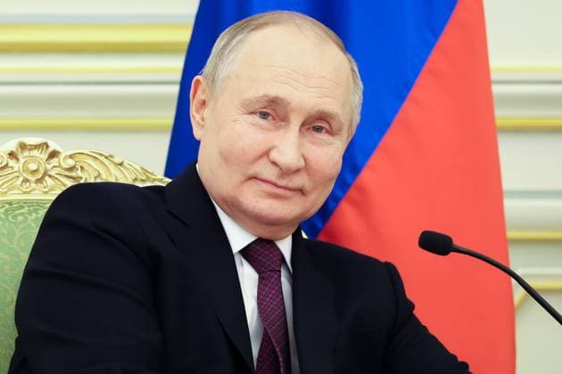 SAUDI ARABIA, RIYADH - DECEMBER 6, 2023: Russia s President Vladimir Putin is seen during a meeting with Saudi Arabia s Crown Prince and Prime Minister Mohammed bin Salman. Sergei Savostyanov TASS  65516013