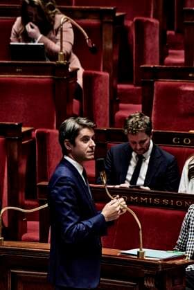 - Session of questions to the Government of December 5, 2023, at French National Assembly - 05 12 2023 - France Paris - Minister of National Education Gabriel Attal answers MPs during the session of questions to the government of December 5, 2023, in the French National Assembly.  AntoninxBuratx xLexPictorium LePictorium_0287166