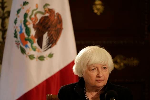 Janet Yellen, Secretary of the Treasury of the United States at a press conference Mexico December 7, 2023, Mexico City, Mexico: United States Treasury Secretary Janet Yellen at a press conference at the National Palace in Mexico City. on December 7, 2023 in Mexico City, Mexico (Photo by Luis Barron Eyepix Group). Copyright: xLuisxBarronx xEyepixxGroupx LB_20231207-_3