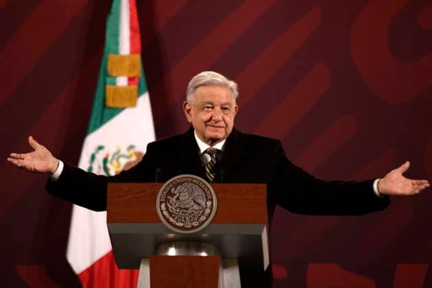 December 8, 2023, Mexico City, Mexico: The president of Mexico, Andres Manuel Lopez Obrador at the press conference at the National Palace in Mexico City. on December 8, 2023 in Mexico City, Mexico Mexico City Mexico - ZUMAe321 20231208_zia_e321_038 Copyright: xLuisxBarronx