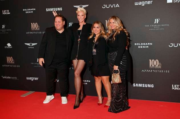 Mayk Azzato, Brigitte Nielsen, Letizia Azzato and Francesca Azzato at the 100th Film Award Event at the Charles Hotel Munich, 09 12 2023 Foto:xB.xInsingerx xFuturexImagex 100th_film_award_3286