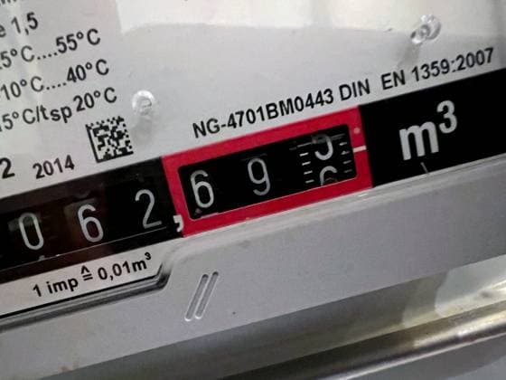 Gaszähler mit Ablesewert *** Gas meter with reading value Copyright: xmix1x