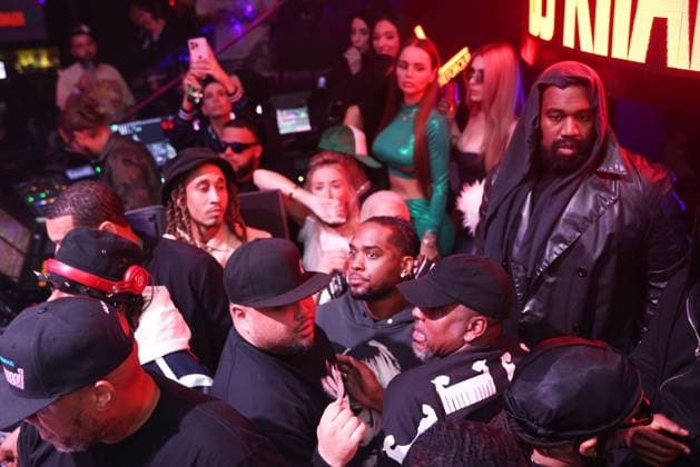 Kanye West, DJ Khaled, Lil Wayne, Ty Dolla Sign, Teyana Taylor and Zoey Dollaz at LIV on Sunday as part of Art Basel. Featuring: Purple, Ty Dolla Sign, Kanye West, Ye When: 11 Dec 2023 Credit: Seth Browarnik startraksphoto.com EDITORIAL USE ONLY. NOT FOR USE BY NEWSPAPERS BASED IN THE UK. Copyright: xx 53293593