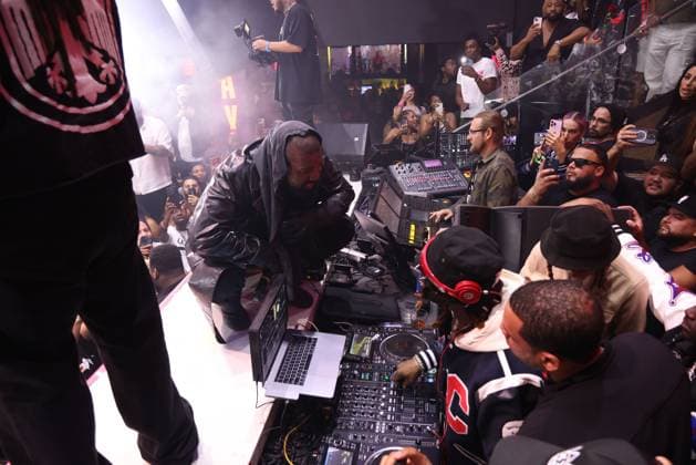 Kanye West, DJ Khaled, Lil Wayne, Ty Dolla Sign, Teyana Taylor and Zoey Dollaz at LIV on Sunday as part of Art Basel. Featuring: Kanye West, Ye, DJ Stevie J When: 11 Dec 2023 Credit: Seth Browarnik startraksphoto.com EDITORIAL USE ONLY. NOT FOR USE BY NEWSPAPERS BASED IN THE UK. Copyright: xx 53293497
