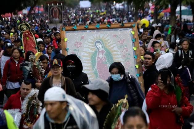December 11, 2023, Mexico City, Mexico: Millions of parishioners visit the Basilica of Guadalupe to celebrate the Virgin of Guadalupe on the 492nd anniversary of her appearance on Cerro del Tepeyac in Mexico City. on December 11, 2023 in Mexico City, Mexico Mexico City Mexico - ZUMAe321 20231211_zia_e321_184 Copyright: xLuisxBarronx
