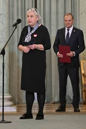 RECORD DATE NOT STATED 13.12.2023 WARSZAWA ZAPRZYSIEZENIE RZADU DONALDA TUSKA NOWY RZAD UROCZYSTOSC ZAPRZYSIEZENIA W PALACU PREZYDENCKIM N Z MARZENA CZARNECKA DONALD TUSK FOT DAMIAN BURZYKOWSKI NEWSPIX.PL 13 12 2023 WARSAW OATH OF THE GOVERNMENT OF PRIME MINISTER DONALD TUSK NEW GOVERNMENT IN POLAND AT THE PRESIDENTIAL PALACE --- Newspix.pl  DB131223_140
