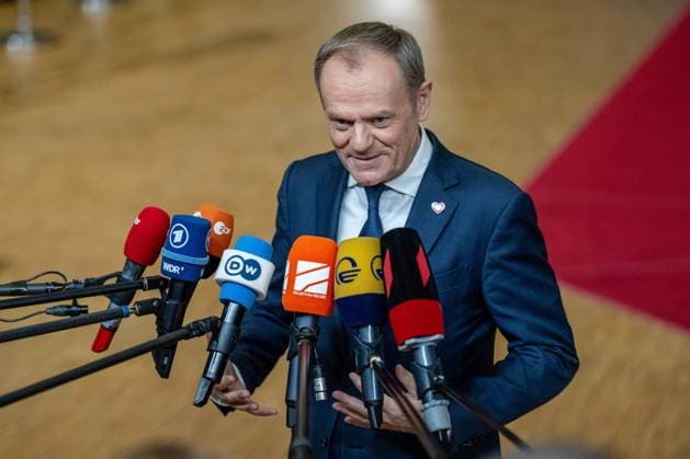 BRUSSELS - Prime Minister of Poland Donald Tusk arrives at a summit with leaders of the European Union and the Western Balkans. Discussions included Ukraine s accession to the European Union. ANP JONAS ROOSENS netherlands out - belgium out  Copyright: xx x486210652x originalFilename: 486210652.jpg