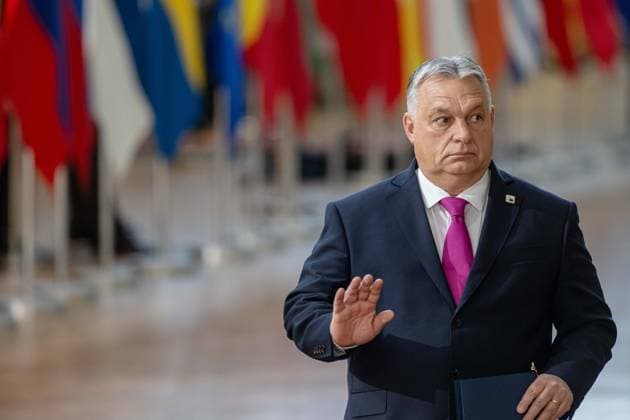 BRUSSELS - Prime Minister of Hungary Viktor Orban arrives for an EU summit. The summit will discuss, among other things, the situation in Ukraine and EU cooperation on security and defense. ANP JONAS ROOSENS netherlands out - belgium out  Copyright: xx x486266799x originalFilename: 486266799.jpg