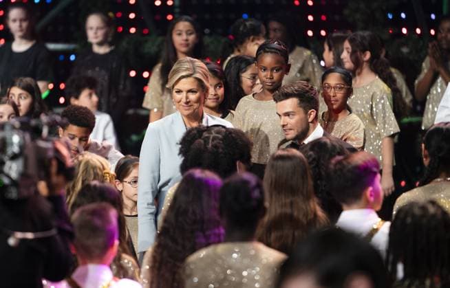 BUSSUM - Queen Maxima at the recordings for the Christmas Music Gala 2023 of the More Music in the Classroom foundation, recorded and broadcast by AVROTROS. ANP JEROEN JUMELET netherlands out - belgium out  Copyright: xx x486270715x originalFilename: 486270715.jpg