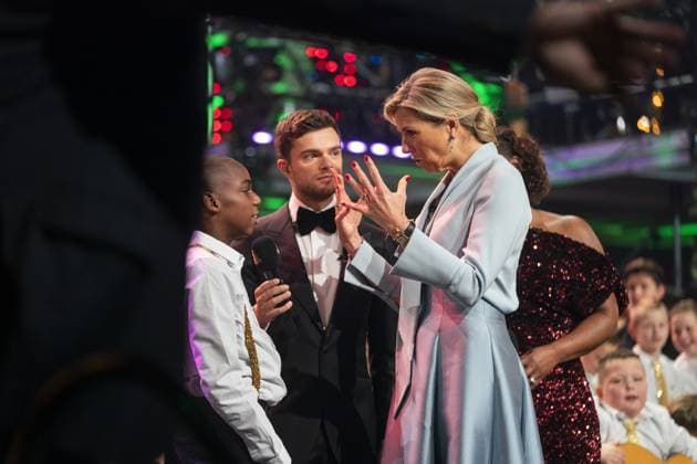 BUSSUM - Queen Maxima at the recordings for the Christmas Music Gala 2023 of the More Music in the Classroom foundation, recorded and broadcast by AVROTROS. ANP JEROEN JUMELET netherlands out - belgium out  Copyright: xx x486270731x originalFilename: 486270731.jpg
