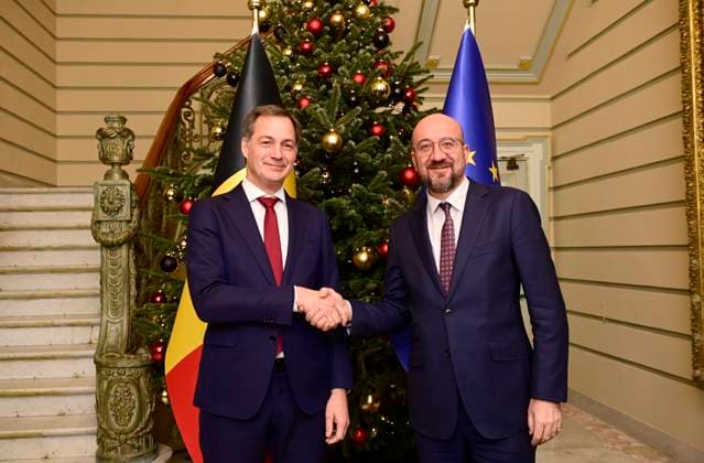 News Themen der Woche KW51 PM De Croo meets Charles Michel BRUSSELS, BELGIUM - DECEMBER 18 : Charles Michel, President of the European Council and Alexander De Croo (OPEN VLD), Prime Minister during the preparatory meeting for Belgian EU- Presidency on December 18, 2023 in Brussels, Belgium, 18 12 2023 Brussels Belgium  Copyright: xPhilipxReynaersx