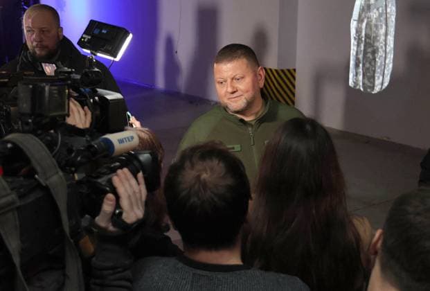 KYIV, UKRAINE - DECEMBER 18, 2023 - Commander-in-Chief of the Armed Forces of Ukraine, General Valerii Zaluzhnyi faces the press during the presentation of the State Rear Operator SE, the state agency that will deal with all non-lethal procurement, Kyiv, capital of Ukraine. Presentation of State Rear Operator in Kyiv  Copyright: xEugenxKotenkox