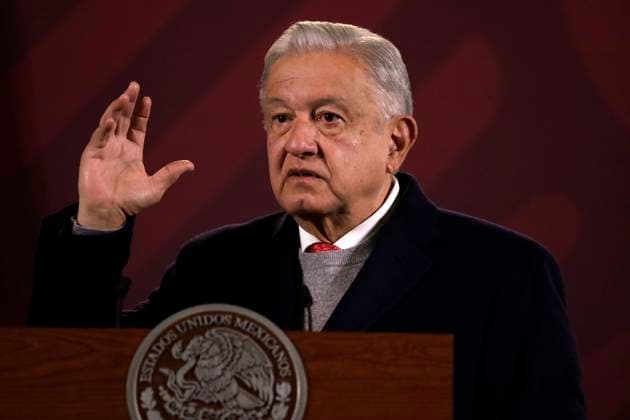 Andres Manuel Lopez Obrador, president of Mexico with a press conference at the National Palace December 19, 2023, Mexico City, Mexico: The president of Mexico, Andres Manuel Lopez Obrador at the press conference at the National Palace in Mexico City. on December 19, 2023 in Mexico City, Mexico (Photo by Luis Barron Eyepix Group). Copyright: xLuisxBarronx xEyepixxGroupx LB_20231219-20