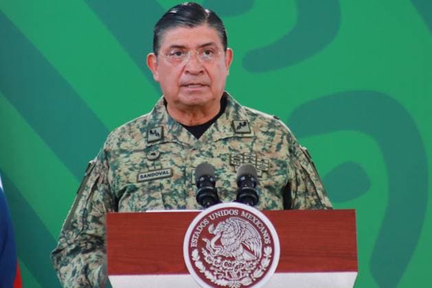 December 20, 2023, Acapulco, Mexico: Luis Cresencio Sandoval, Mexican Secretary of National Defensespeaks during the Mexican President Lopez Obrador briefing conference. on December 20, 2023. In Acapulco, Guerrero. Acapulco Mexico - ZUMAe321 20231220_zia_e321_071 Copyright: xCarlosxSantiagox