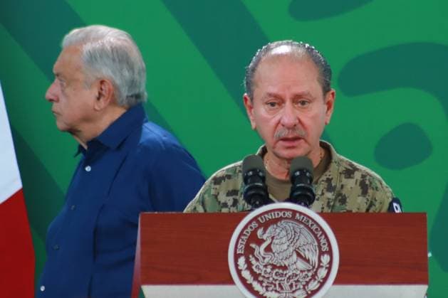 December 20, 2023, Acapulco, Mexico: Rafael Ojeda, Secretary of the Navy speaks during the Mexican President Lopez Obrador briefing conference. on December 20, 2023. In Acapulco, Guerrero. Acapulco Mexico - ZUMAe321 20231220_zia_e321_089 Copyright: xCarlosxSantiagox