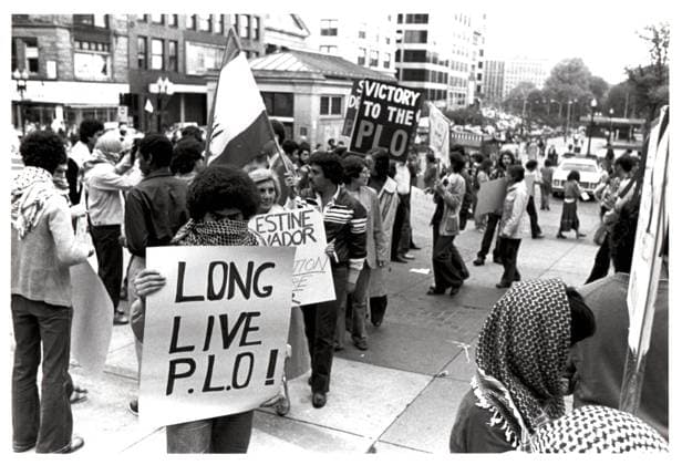 December 21, 1982, Boston, Massachusetts, U.S: Palestinians and Friends on Boston Common Proest Israeli Invasion of Lebanon in 1982. Boston U.S. - ZUMAm159 19821221_aap_m159_001 Copyright: xKennethxMartinx