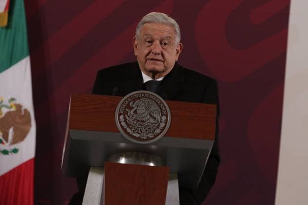 December 21, 2023, Mexico City, Mexico: MexicoÃ¢â‚¬â ¢s President, Andres Manuel Lopez Obrador, gesticulates while speak during the daily briefing conference at National Palace. on December 21, 2023 in Mexico City, Mexico. Mexico City Mexico - ZUMAe321 20231221_zia_e321_041 Copyright: xIsmaelxRosasx