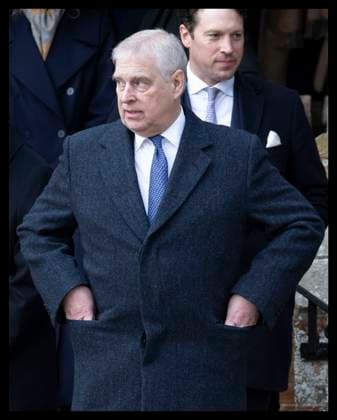 . 25 12 2023. Sandringham , United Kingdom. Prince Andrew leaving the Christmas Day church service in Sandringham, United Kingdom. Picture by Stephen Lock i-Images  xStephenxLockx xi-Imagesx IIM-24899-0045